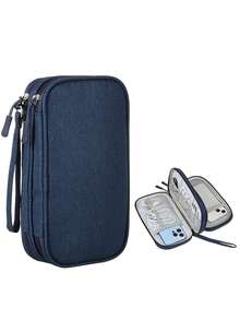 1 buah Tas Penyimpanan Aksesori Digital Dua Lapis, Tas Penyimpanan Elektronik untuk Perjalanan, Organizer Kabel Data Universal, Cocok untuk Tas Penyimpanan Ponsel, Organizer Kabel Data, Dompet Koin, Tas Penyimpanan Perhiasan dengan Kompartemen, Cocok untuk Power Bank, Mouse, Charger, Kabel Data, Hard Drive Mobile, Casing Pelindung, Tas Penyimpanan, Tas Earphone untuk Perjalanan - MultiWarna - View 13