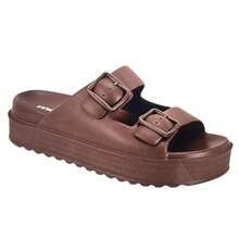 Moleca Women's Ultra Light And Adjustable Sandal 5577.100 Cloud Slide With Buckle - Màu nâu Sô-cô-la - Xem 4