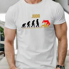 Evolution Judo Graphic Tee - Manga corta casual - Camiseta de verano con diseño geométrico - Blanco - Ver 1