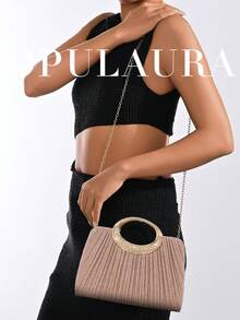 OpulAura 女士时尚闪亮水晶水钻晚宴手拿包，璀璨奢华镶钻正式礼服手提包，适合晚宴、派对、生日、婚礼等场合作为礼物 - 玫瑰金 - 查看 8