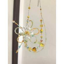 1pc Fairy Style Flower Pendant Necklace, Sweet Fresh Beaded Chain Necklace For Women, Casual Daily Wear Jewelry - vòng cổ hoa tươi mát và trong suốt - Xem 8