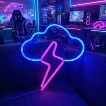 1pc Creative Geometric Gamepad & Alien Planet Neon Sign Decor, LED Neon Art Decoration Suitable For Gaming Room, Bar, Computer Room, Shop, Multifunctional Wall Hanging Decor With Switch Control, USB Powered, Plastic Material, Great For Bedroom, Gaming Area, Birthday Gift - Multicolor - View 18