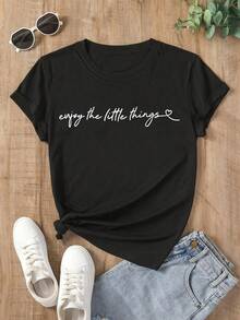 Athleisure Style Sports T-Shirt With Black And White Striped Print, Simple Casual Style With Round Neck And Short Sleeves, Soft And Comfortable, Suitable For Both Sports And Casual Wear, (Polyester) Cotton Fabric, Machine Washable A01-0321742, Moisture-Wicking Gym Casual Wear. - 黑色 - 查看 1