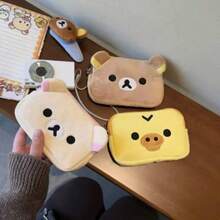Cute Rilakkuma Anime Coin Purse Cartoon Makeup Organizer Storage Bag Kawaii Bear Plush Bag Cosmetic Bags Girls Toys Gifts - 01 - Xem 6