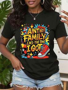 No hay familia como la que tengo - Camiseta estampada, Camiseta divertida para reuniones familiares, Camiseta gráfica con la frase "No hay familia como la que tengo", Camiseta con estampado de letras del alfabeto, Camiseta con patrón de elementos coloridos, Regalos de Acción de Gracias y Año Nuevo, Camiseta de agradecimiento para padres. - Negro - Ver 6