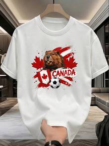 100% Cotton T-Shirt With Mexico 2026 Soccer Theme,  Culture Print, National Pride Style, Soft Classic Fit, Ideal For Watching Games And Traveling, Machine Washable. - 白色 - 查看 8