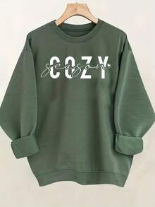 Fashionable Letter-Printed Soft And Skin-Friendly Breathable Sweatshirt Women, Comfortable Top, Simple, Stylish, Versatile TAYZI 8Y6B - Black - View 5