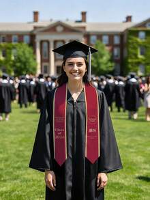 Custom Printed Graduation Sash With School Logo & Personalized Text, Class Of 2026 Graduation With University, Degree & Major, Multi-Color Graduation Shawl For Graduation Day - Multicolor - View 2