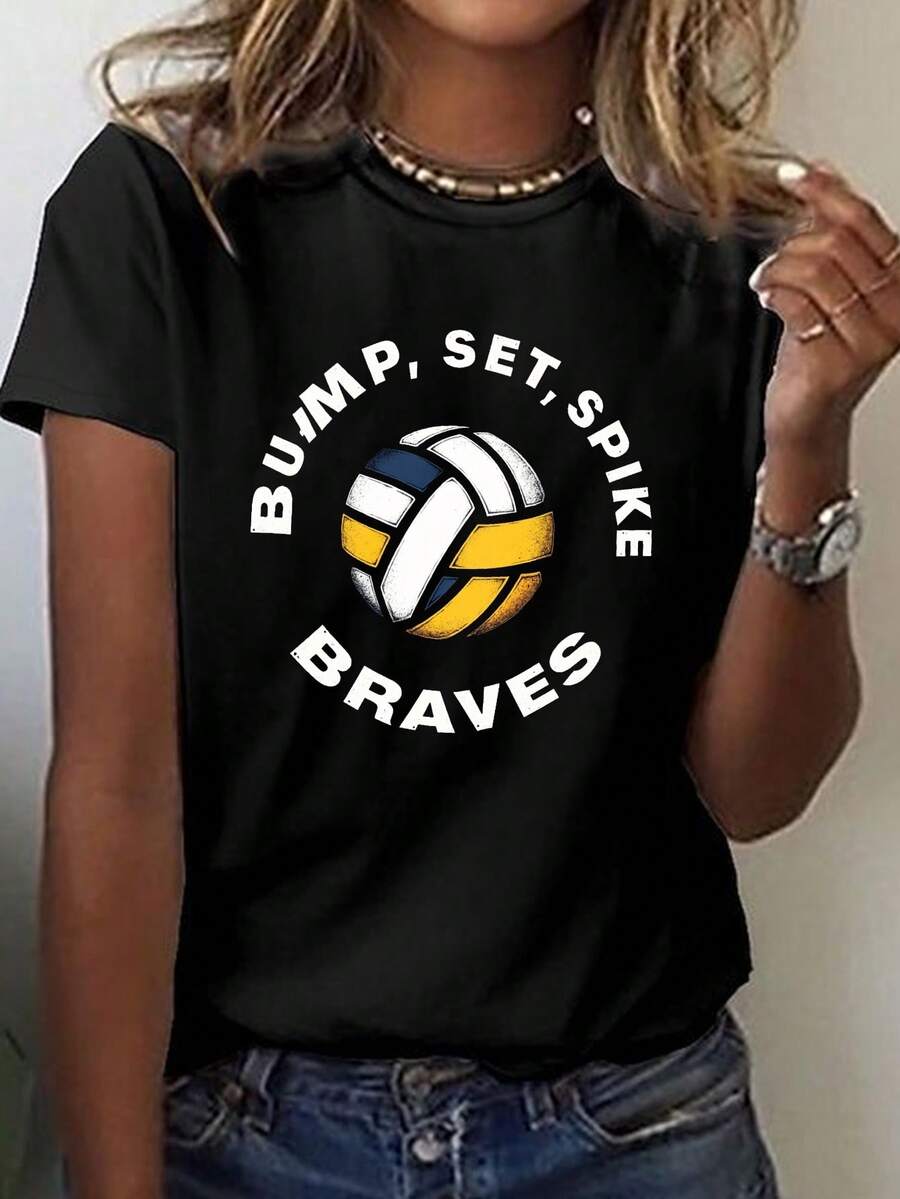 Women's Vet Print T-Shirt With Stethoscope And Syringe, Casual Short Sleeve Top, Pet Doctor Design, Suitable For Veterinary Technicians And Animal Lovers. New Arrivals For Summer. - 黑色 - 查看 1
