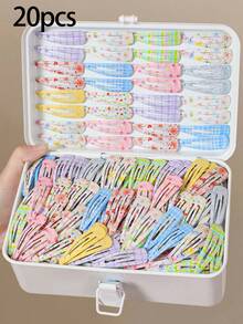 20pcs Girls Multicolor Star & Solid Color Random Style Minimalist Cute Princess BB Hair Clips Bangs & Loose Hair Clips Hair Accessories For Daily Use - Multicolor - View 10