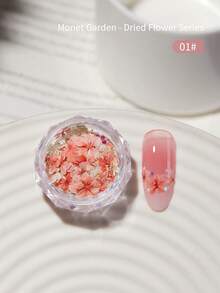 Adesivos de Arte de Unhas com Flores Secas de Jardim Primavera/Verão, Adesivos de Arte de Unhas com Flores Secas Reais, Decoração de Unhas DIY, Encantos de Unhas - Multicolorido - Visão 10