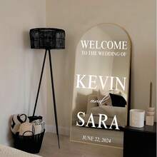 Customized Mirror Sticker Wedding Decoration - Wedding Signage Decor DIY Wedding Sticker - Mirror Sticker "Welcome To The Wedding" - Customized Mirror Letter Sticker Decal - Just Married - Wedding Marriage Decor/Modern Wedding Welcome Sign/Personalized Newlyweds Name And Date/Mirror Sticker-Bridal Shower - Multicolor - View 2