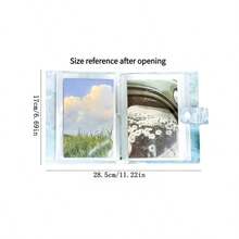 A6 Seasonal Song Collection Album, High-Quality Card Holder, Sticker Organizer, Suitable For Student, Idol Collecting, Journaling, Receipt Storage, Multifunctional - Cherry Blossoms Dance In the Sky - View 4