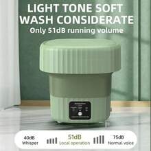 OBOVAY Travel Business Trip Mini Washing Machine, Foldable, 6L Large Capacity, Wash & Spin Dry 2-In-1, Specialized For Underwear And Socks, Lightweight Portable Space-Saving, Suitable For Hotel, Dorm, RV - Random Color - View 5