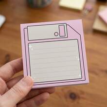 1pc Random/4pcs Cute Retro Floppy Disk Design Sticky Note Pads,Suitable For Office Desk, Office School Planner Journal Supplies, - one-size - View 3