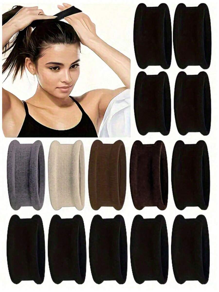 10pcs Women's Super Wide Seamless Hair Ties, High Elasticity Hair Bands, Ladies Hair Accessories, Suitable For Various Hairstyles, Ideal For Casual Daily Use Ponytail Scrunchie - Multicolor - View 1