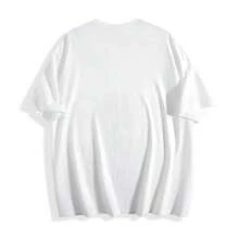 Oversized Boxy Cut Short Sleeve Jersey T Shirt Casual Crop Fit Streetwear Modern Minimalist All Season Essential Top-Comfortable Retro Cotton T-Shirt - 白色 - 查看 2