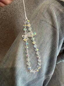 Bling Bling Handmade Beaded Crystal Cloud Phone Lanyard, Wrist Strap Phone Charm, Camera Phone Accessory - Multicolor - View 3