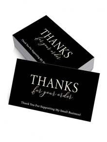 50pcs Thank You Cards, Thanks For Your Order Greeting Cards For Small Business Packaging, Minimalist Elegant Thank You Notes, Customer Appreciation Cards, Package Inserts - Sets - View 1