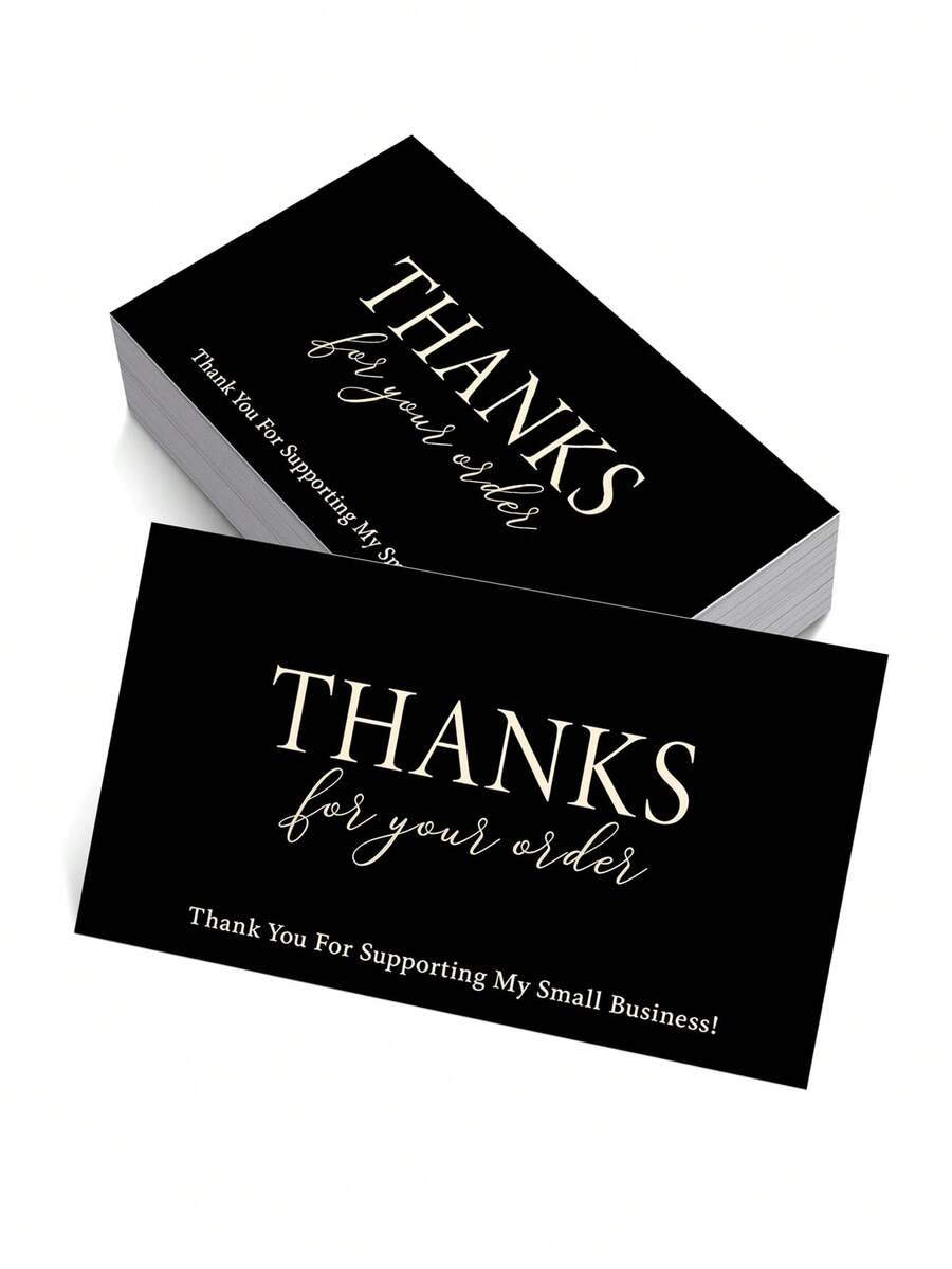 50pcs Thank You Cards, Thanks For Your Order Greeting Cards For Small Business Packaging, Minimalist Elegant Thank You Notes, Customer Appreciation Cards, Package Inserts - Sets - View 1
