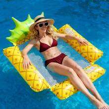 1 pieza Hamaca inflable plegable para adultos, flotador de frutas para nadar, flotador de agua simple, adecuado para adultos para la piscina, la playa y otras actividades acuáticas. Presenta un flotador de piscina multifuncional de PVC, una silla de salón y capacidades de deriva - Multicolor - Ver 12