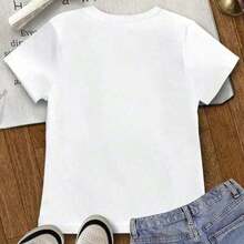 Casual T-shirt2026 Nueva Camia de Manga Corta con Estampado de Dibujos Animados para Niñas. , Lightweight, Party & Daily Outfit,Camias de anime japonés, camias gráficas, camias estampadas, ropa para aficionados de la Copa del Mundo,ropa de niña,playeras de niña,blusas para niña,ropa de niña,playeras de niño,ropa de niño,camisas para niño,playeras de hombre,camisas para hombre,ropa de hombre,blusas para mujer,playeras de mujer Women's T-shirt, 100% cotton, casual printed short-sleeved beach cover-up, a must-have for the beach, unisex couple's T-shirt, funny and humorous Easter, Mother's Day. 100% Algodón   Resistente Adecuado como regalo.playera de mujer.blusas>elegante.boho chic,Top de mujer suave, transpirable y cómodo, ideal para primavera, verano y otoño, perfecto para vacaciones, viajes y uso diario. - Blanco - Ver 2
