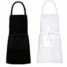 1pc Adjustable Apron With Long Tie, 2 Pockets, Waterproof Cooking Chef Apron - Multicolor - View 9