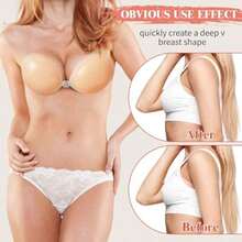 1 Pair Women's Silicone Bra, Ultra-Thin Adhesive Bra, Strapless Silicone Bra, Women's Silicone Push-Up Bra Pads, Style, Wedding Bra, Nipple Covers, Breathable Waterproof Bra, Strapless Bra - Ultra-thin C-1PC - View 4