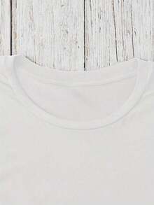 White Valentine's Day T-Shirt, Unisex, Heart And Clock Print, Soft Loose Fit T-Shirt, Short Sleeve, Round Neck, Ideal For Travel And Everyday Wear, Valentine's Day Gift, Printed Design, Slightly Stretchy. - 白色 - 查看 2