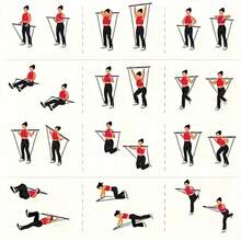 Yoga Pilates Fitness Stretching Bar Set (beinhaltet Push-Pull-Stange und 6 Widerstandsbänder) - Konzipiert für Pilates, Krafttraining, Rehabilitation und Heimfitness; tragbar und verstellbar - ideal für Ganzkörper-Workouts, Physiotherapie und Heim-Fitnessstudios. - A - Übersicht 3