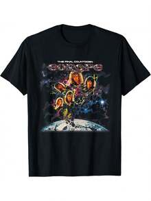 Camiseta unisex de manga corta, Novedades de Verano 2026, con diseños de Europa, The Final Countdownplayeras hombre, Spiderman, ,  mujer, Romwe men, boho chic, maestras regalos, camiseta para mujer, conjuntos curvy para mu, y2k - Negro - Ver 1