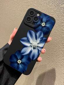 Floral Fashion 花卉印花鏤空磨砂黑手機殼，適用於 iPhone 16/11/16pro/16plus/16promax/16e/15Promax/13/14/12/XS/XR/7G/8P、Galaxy S25/S25PLUS/S25 Ultra/A16/A36/A26/A56/A50/A12/A32/A52/A72/A51/A21S/A13/A14/S24/S24PLUS/S24Ultra/S20/S23/S22/A53/S20FE/S21、11/12Pro/12/12X/13Pro/14Pro/15Pro/X3pro/10/9/Note9/12c/Note11pro/Note8Pro/9C/9a - 彩色 - 查看 1