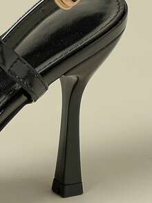Giày sandal cao gót một quai thanh lịch bằng ren trong suốt khoét rỗng dành cho nữ. - màu đen - Xem 8