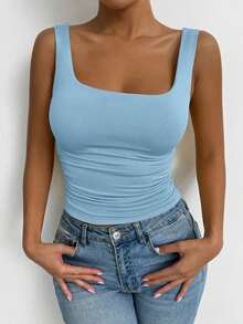 Conjunto de dos piezas de camiseta de tirantes ajustada en verde y blanco, estilo sexy de club, atuendo de festival y carnaval, atuendo de cumpleaños de mujer, atuendo romántico para citas, atuendo de concierto, esencial para fiestas, atuendo diario, atuendo deportivo casual, estilo de vacaciones - Multicolor 6 - Ver 4