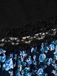 LUNE Vestido casual de mujer con estampado de color contrastante y sin mangas, para verano - Azul - Ver 5