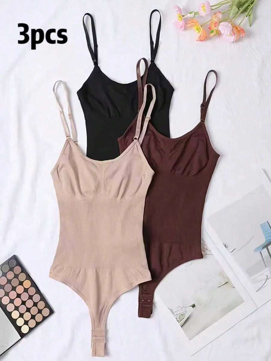 Bộ 3 món áo liền thân định hình không đường may, có chức năng kiểm soát vùng bụng, nâng mông, thắt eo, thích hợp cho mùa hè và mang lại vẻ thanh lịch. - Nhiều màu - Xem 1