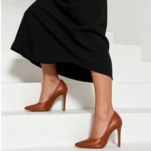 Women's Pumps Pointed Toe 11cm Heel Angela Galvão - Màu nâu Sô-cô-la - Xem 2