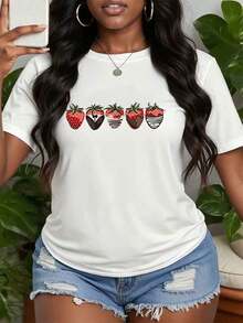 Camiseta genial con estampado de fresas, camiseta retro con gráfico de fresas, camiseta vintage con ilustración de frutas, regalo para amantes de las bayas, ropa de estilo retro, regalos perfectos para abuela y madre. - Blanco - Ver 7