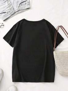 Camiseta Deportiva Casual para Mujer, Cuello Redondo, EST 1776 AMERICA The Beautiful, Tema Patriótico, Mujeres Maduras, Atuendo de Celebración, Regalo para el Día Nacional, Diseño de Franjas de Bandera, Patriótica, Americana, Top Cómodo para Todas las Temporadas - Estilo Urbano Vintage Unisex, Camiseta de Manga Corta de Algodón, Cuello Redondo, Estilo Veraniego, playeras de mujer - Negro - Ver 2