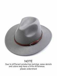 1pc Autumn/Winter Wide Brim Wool Felt Hat, Elegant Elegant Belt Decor Western Cowboy Hat, Personalized Casual Fashion Style Heart-Shaped Crown Hat, European And American Western Unisex Cowboy Hat, Suitable For Party, Gathering, Western Theme Event, Daily Wear - Multicolor 2 - View 30