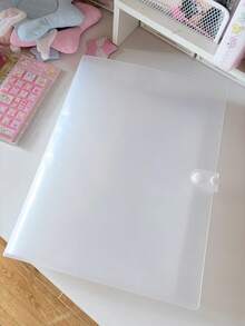 A4 Matte Clear PP Sticker & Photo Card Storage Album Snap Button Closure, Large Capacity Organizer For Deco Stickers, Post Card & Scrapbooking Supplies,Back To School,Card Holder - Single Piece - View 6