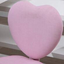 Swivel Chair, Executive Chair, Computer Chair, Height Adjustable, Pretty Pink Linen Upholstery With Heart Pattern, 40 X 50 X 79-89 Cm - Pink - View 7