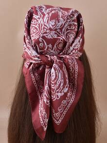 1pc Paisley Pattern Bohemian Polyester 70CM Square Scarf, Versatile Fashion Accessory For Hair, Bag, And Belt, Suitable For All Seasons - Multicolor - View 16