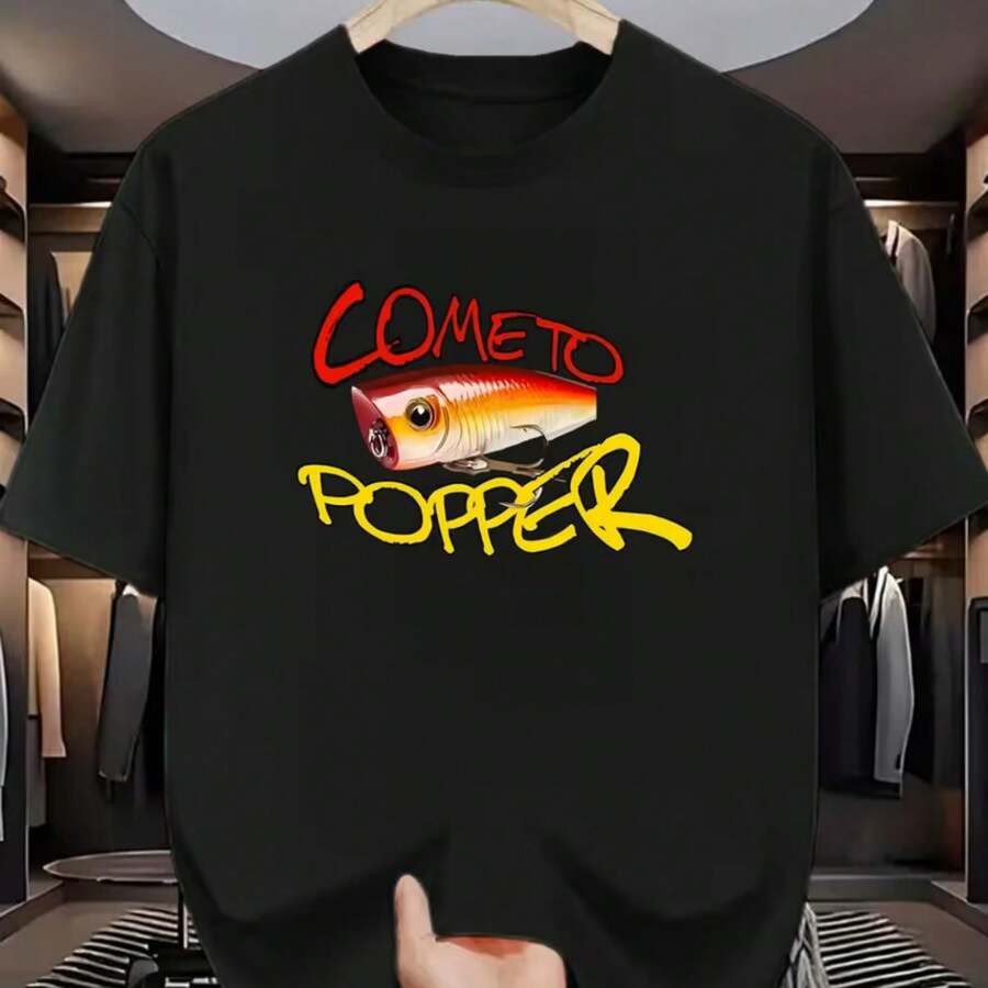 Printed T-Shirt For Men And Women - Black - View 1