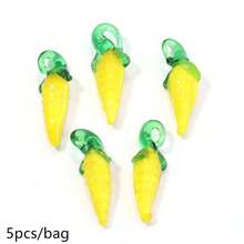 5 Stücke bunte lebensechte Obst- & Gemüseanhänger, Kirsche, Erdbeere, Gurke und weitere süße kleine Anhänger für Halskette, Ohrringe, Armband DIY, leuchtende Gemüseanhänger für den Sommer - Verschiedenfarbig - Übersicht 12