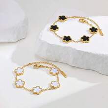 2pcs White & Red Lucky Clover Bracelet Set, Luxury Gift For Girlfriend, Mother, Friend, Everyday Wear - Multicolor - View 9