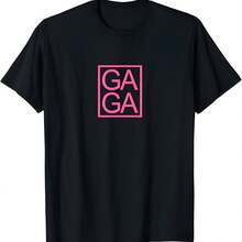 GAGAS Novedad T-shirt gráfica única diversión Gagas tipografía camiseta - Negro - Ver 1