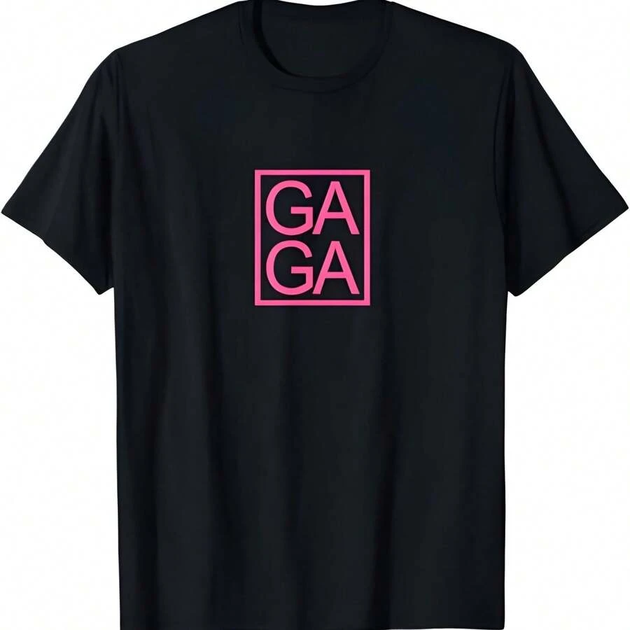 GAGAS Novedad T-shirt gráfica única diversión Gagas tipografía camiseta - Negro - Ver 1