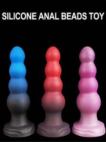 7.5" Large Silicone Anal Beads Plug Soft Big Buttplug Anal Dildo With Suction Cup, Smooth Dildo Anal Trainer Dilator Big Butt Plug Anal Sex Toys For Women Men Couples - one-size - View 7
