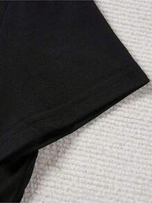 Lightweight And Breathable One-Piece Loose-Fitting Women's Spring/Summer Outfit; If You Could Understand My Thoughts, You'd Save Time. T-Shirt, Round Neck, Short Sleeve,  Casual Top, Elegant Party Outfit, Loose Fit, Holiday Gift, Fun Design, Everyday Wear, Loungewear, Mix-And-Match Sets For Spring And Fall. - 黑色 - 查看 4